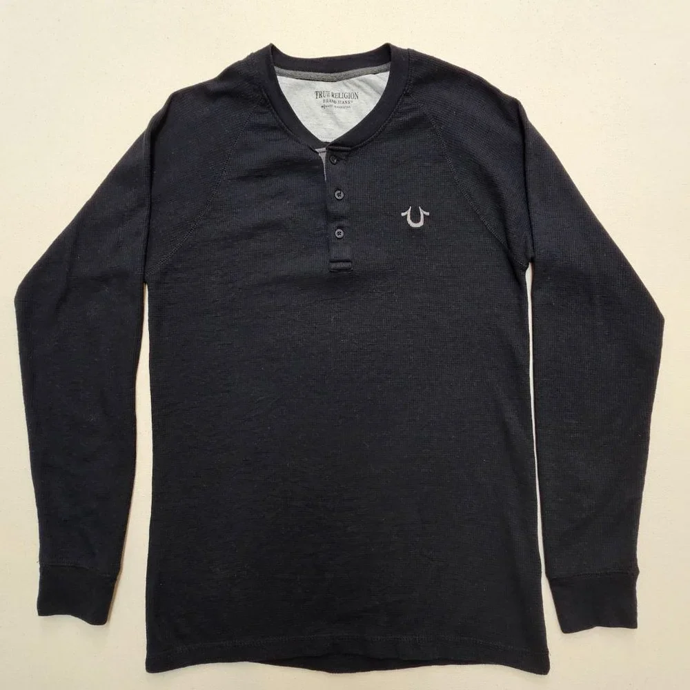 True Religion Waffle Knit Henley M